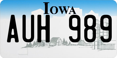 IA license plate AUH989