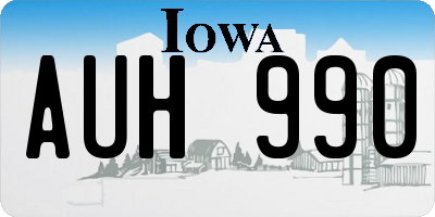 IA license plate AUH990
