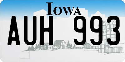 IA license plate AUH993