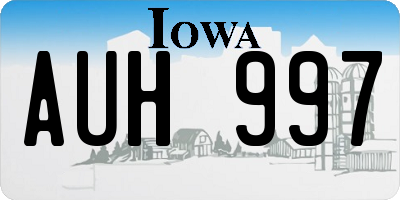 IA license plate AUH997