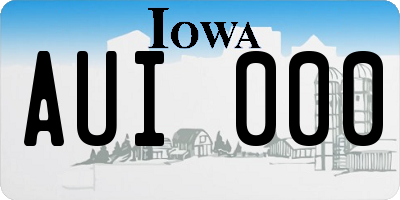 IA license plate AUI000