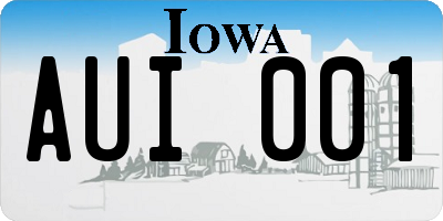 IA license plate AUI001