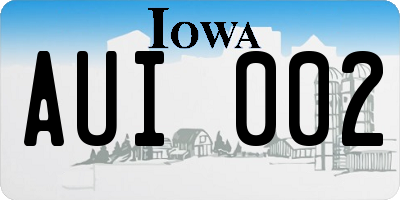 IA license plate AUI002