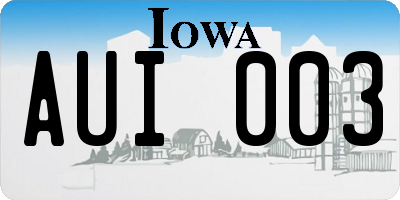 IA license plate AUI003