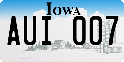 IA license plate AUI007