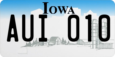 IA license plate AUI010