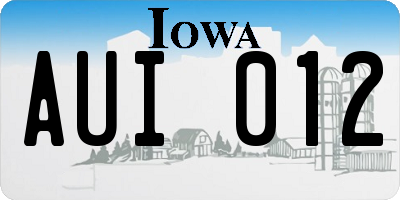 IA license plate AUI012