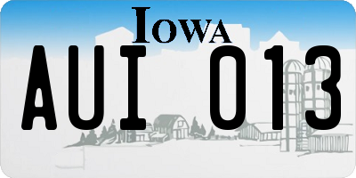 IA license plate AUI013