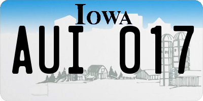 IA license plate AUI017