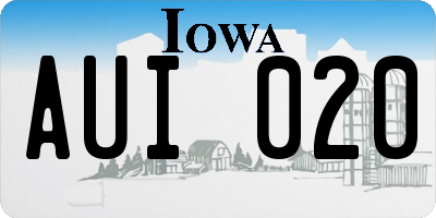IA license plate AUI020