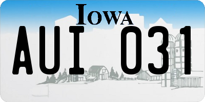 IA license plate AUI031
