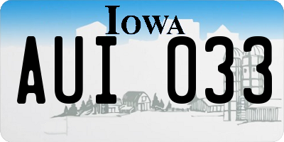 IA license plate AUI033