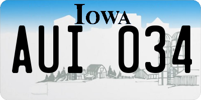 IA license plate AUI034