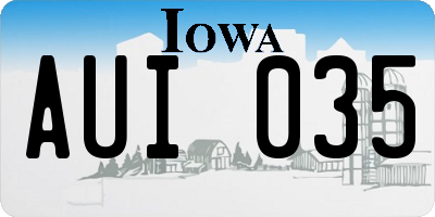 IA license plate AUI035