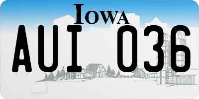 IA license plate AUI036