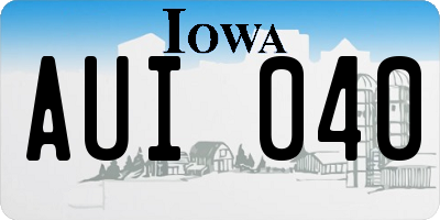 IA license plate AUI040