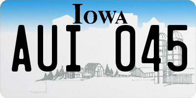 IA license plate AUI045
