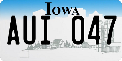IA license plate AUI047