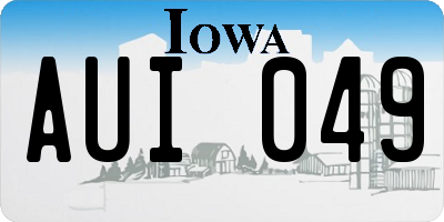 IA license plate AUI049
