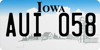 IA license plate AUI058