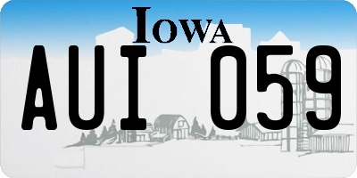 IA license plate AUI059