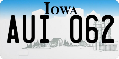 IA license plate AUI062