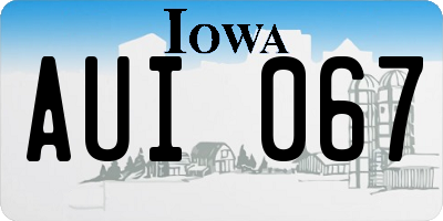 IA license plate AUI067