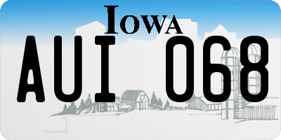 IA license plate AUI068