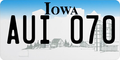 IA license plate AUI070