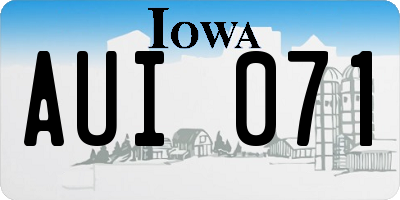 IA license plate AUI071