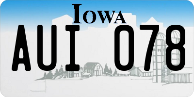 IA license plate AUI078