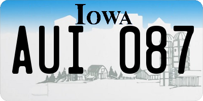 IA license plate AUI087