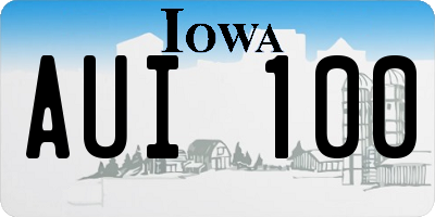 IA license plate AUI100