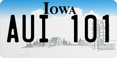 IA license plate AUI101