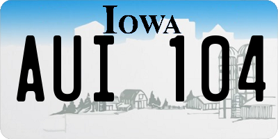 IA license plate AUI104