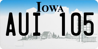 IA license plate AUI105
