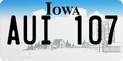IA license plate AUI107