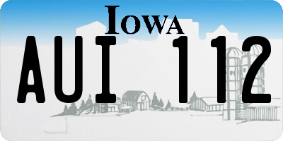 IA license plate AUI112