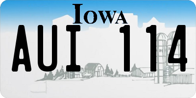 IA license plate AUI114