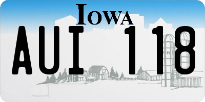 IA license plate AUI118