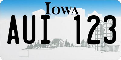 IA license plate AUI123