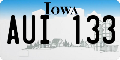IA license plate AUI133