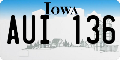 IA license plate AUI136