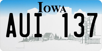 IA license plate AUI137