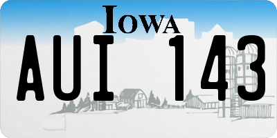 IA license plate AUI143