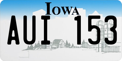 IA license plate AUI153