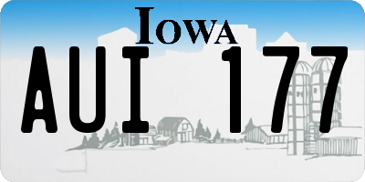 IA license plate AUI177