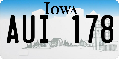 IA license plate AUI178