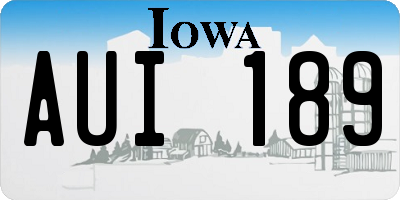 IA license plate AUI189