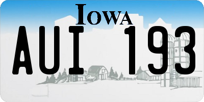 IA license plate AUI193